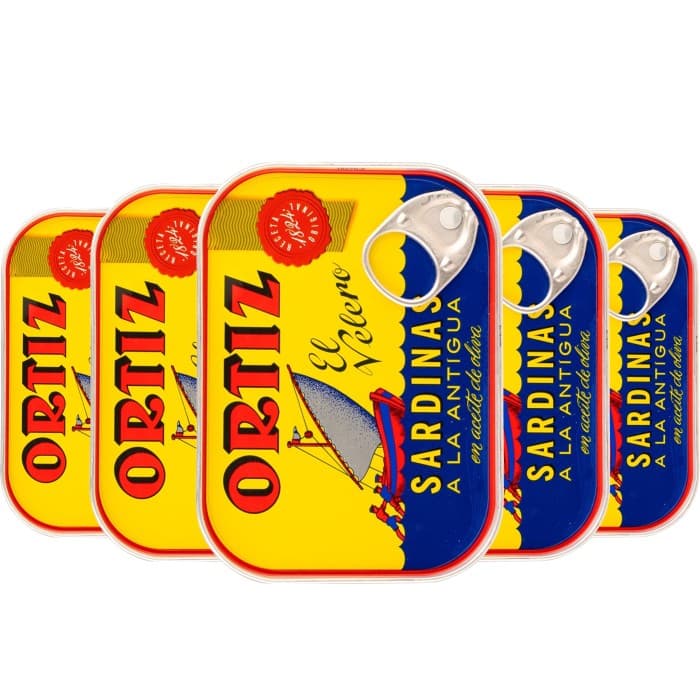 Ortiz Sardinas Antigua Sardiner i Olivolja 5x140g – från Ortiz – 310 kr – hos Delitea