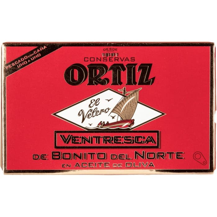Ortiz Ventresca de Bonito del Norte Filéer av Vit Tonfisk i Olivolja 110g – från Ortiz – 179 kr – hos Delitea