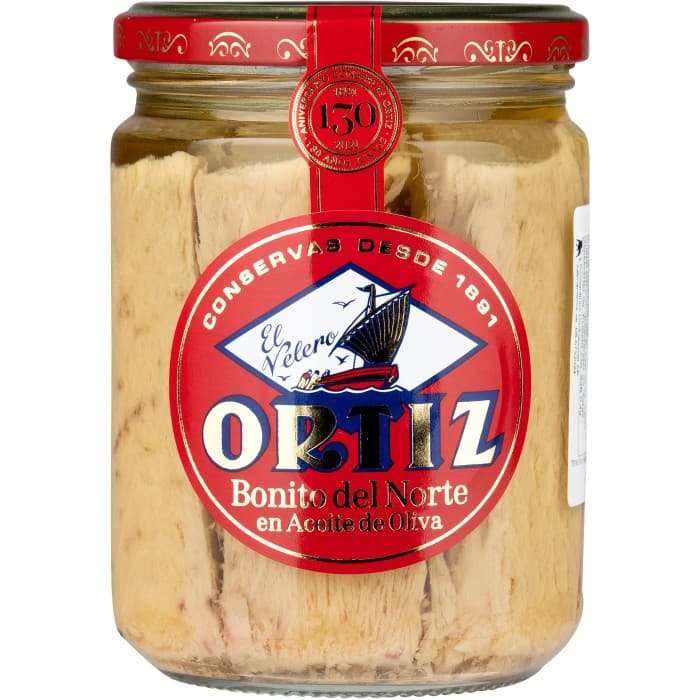 Ortiz Vit Tonfisk Bonito del Norte Glasburk 270g – från Ortiz – 185 kr – hos Delitea