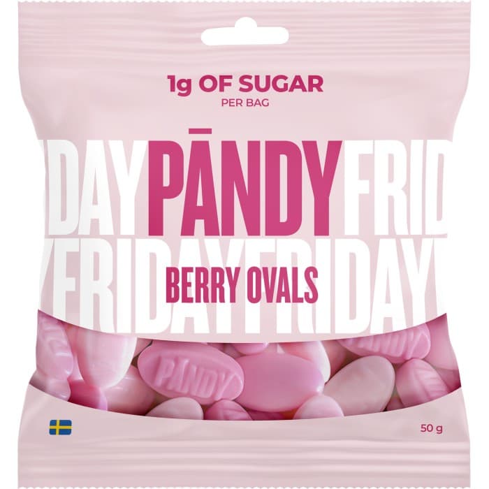 Pändy Candy Berry Ovals Skumgodis 50g – från PÄNDY – 18 kr – hos Delitea