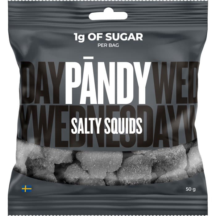 Pändy Candy Salty Squids Skumgodis 50g – från PÄNDY – 18 kr – hos Delitea