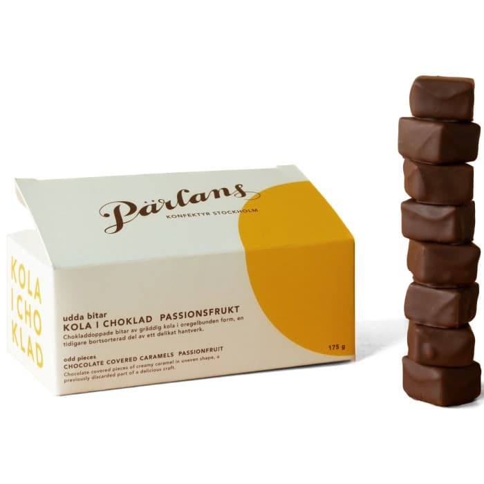 Pärlans Kola i Choklad Udda Bitar Passionsfrukt 175g