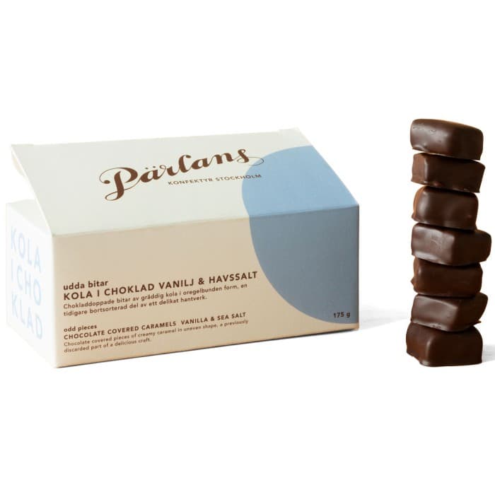 Pärlans Kola i Choklad Udda Bitar Vanilj & Havssalt 175g