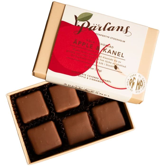 Pärlans Konfektyr Kola i Mjölkchoklad Äpple & Kanel 75g