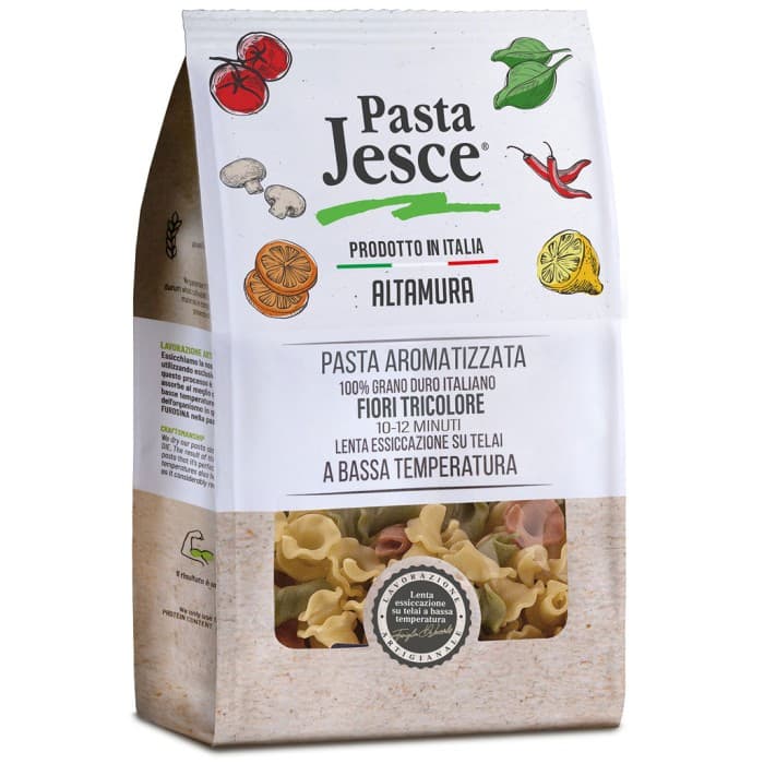 Pasta Jesce Gigli Tricolore 500g från Pasta Jesce – köp hos Delitea