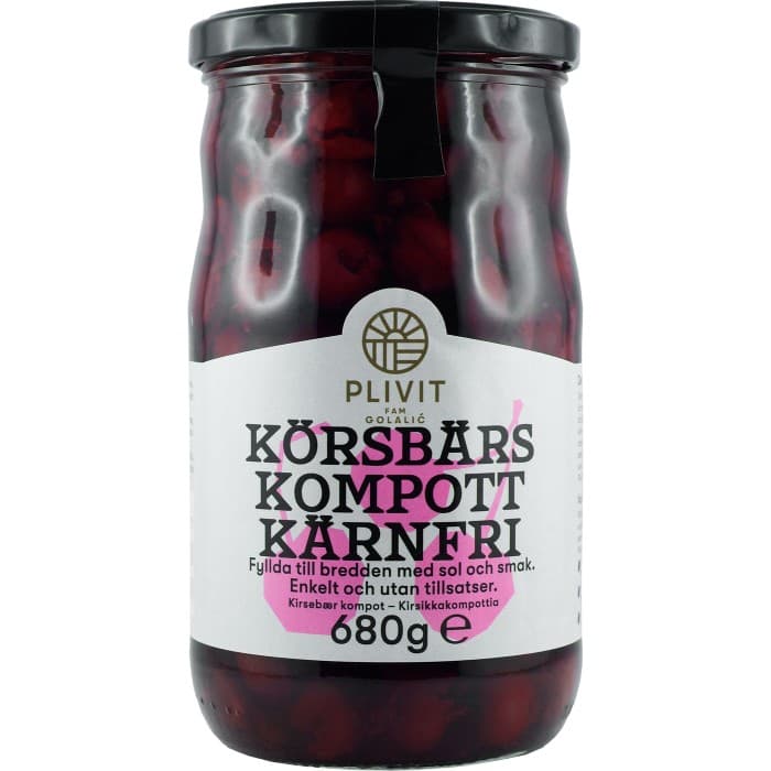 Plivit Körsbärskompott Kärnfri 680g