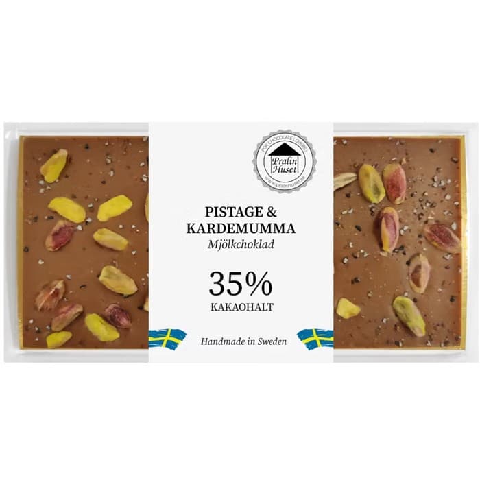 Pralinhuset Chokladkaka 35% med Pistage & Kardemumma 100g från Pralinhuset – köp hos Delitea
