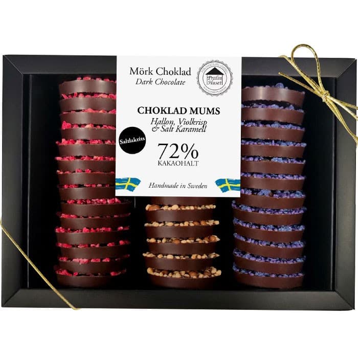 Pralinhuset Choklad Mums Saltlakrits Hallon, Violkrisp & Salt Karamell 340g – från Pralinhuset – 283 kr – hos Delitea