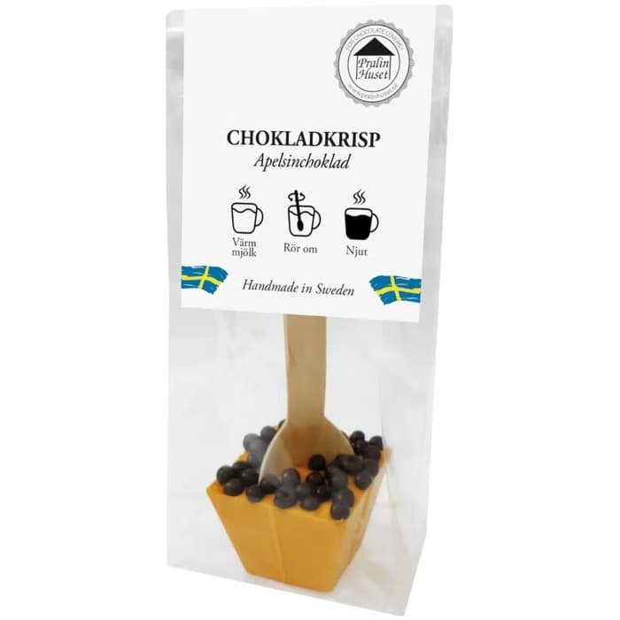 Pralinhuset Drickchoklad Apelsin med Chokladkrisp 50g – från Pralinhuset – 49 kr – hos Delitea