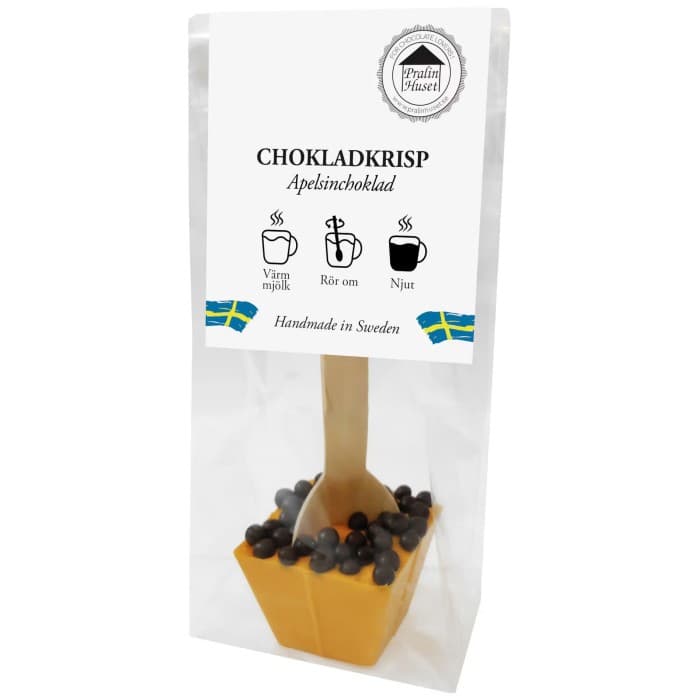 Pralinhuset Drickchokladklubba Apelsinchoklad Chokladkrisp 50g