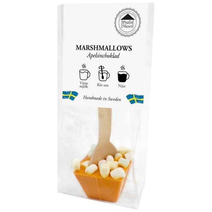 Pralinhuset Drickchoklad Apelsinchoklad Marshmallows 50g – från Pralinhuset – 49 kr – hos Delitea