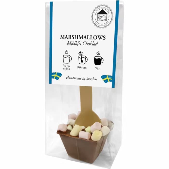Pralinhuset Drickchoklad Mjölkfri Choklad Marshmallows 50g – från Pralinhuset – 49 kr – hos Delitea