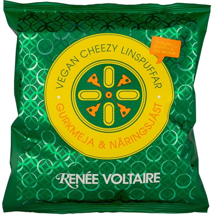 Renée Voltaire Vegan Cheezy Linspuffar Gurkmeja & Näringsjäst 60g från Renée Voltaire – köp hos Delitea