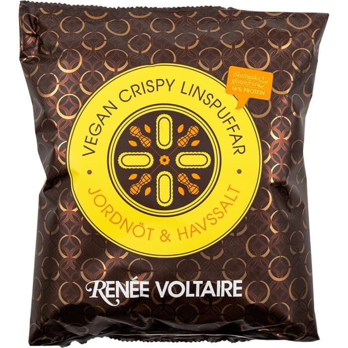 Renée Voltaire Vegan Crispy Linspuffar Jordnöt & Havssalt 90g – från Renée Voltaire – 35 kr – hos Delitea