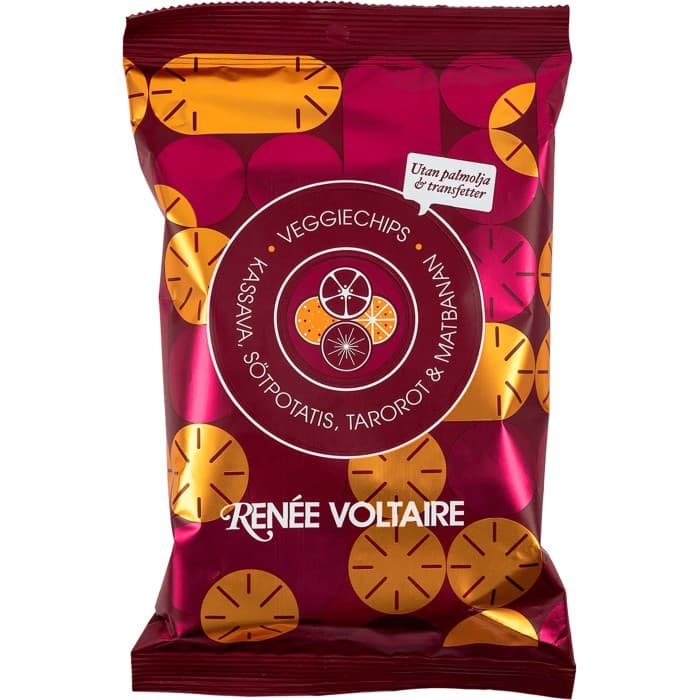 Renée Voltaire Veggiechips Kassava, Tarorot, Sötpotatis & Matbanan 115g från Renée Voltaire – köp hos Delitea