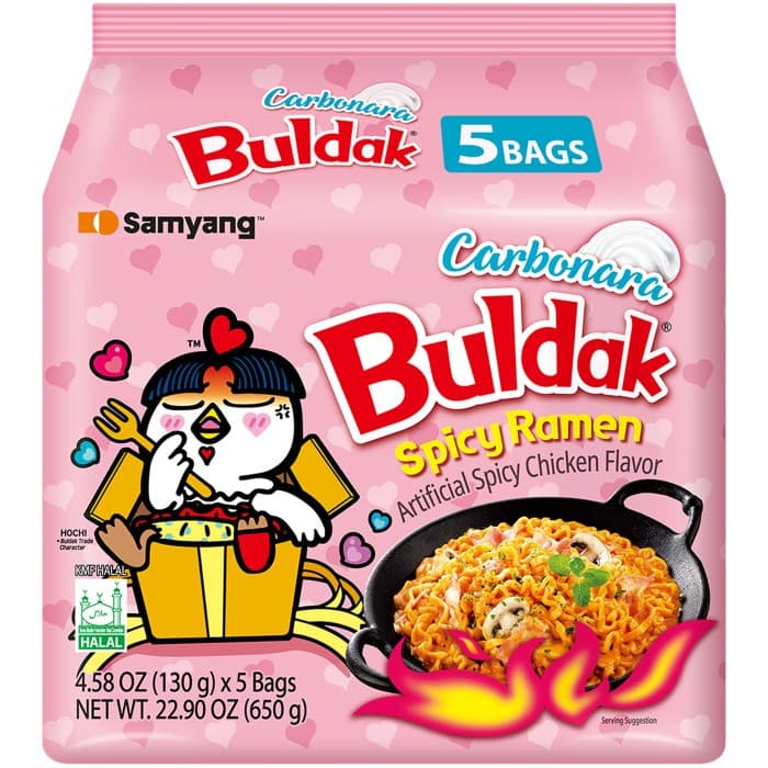 Samyang Buldak Carbonara Hot Chicken Ramen Noodles 5-pack 650g från Samyang – köp hos Delitea