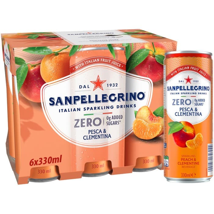 San Pellegrino Pesca Clementina Zero Läsk Burk 6x33cl – från San Pellegrino – 84 kr – hos Delitea