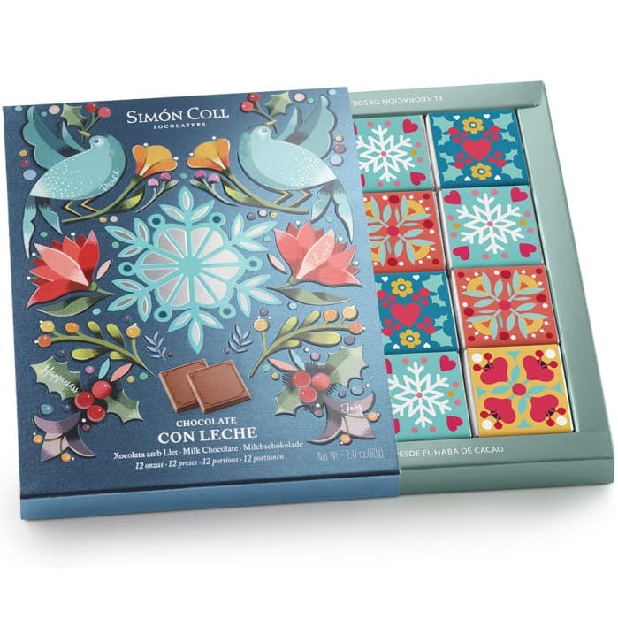Simón Coll Chokladask med 12 Minibitar Ljus Choklad 60g – från Simón Coll – 99 kr – hos Delitea