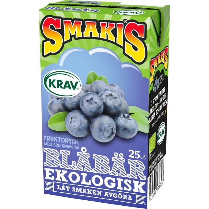 Smakis Fruktdryck med smak av Blåbär Ekologisk KRAV 25cl