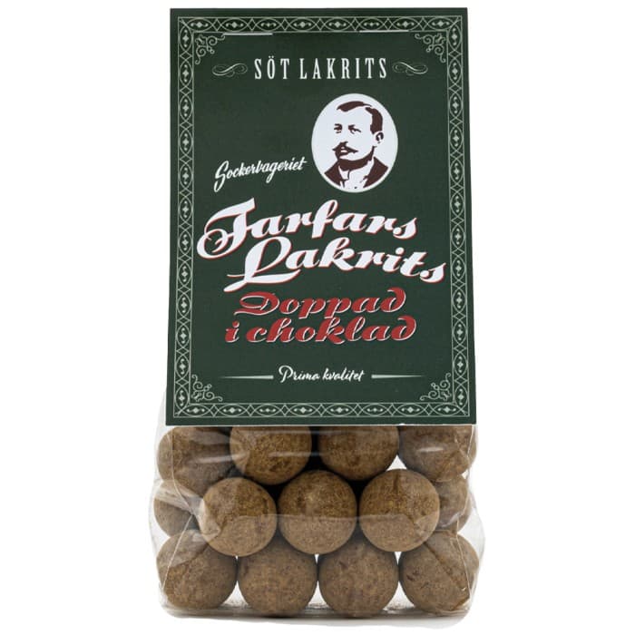 Sockerbageriet Farfars Söt Lakritskulor med Choklad 150g – från Sockerbageriet – 62 kr – hos Delitea