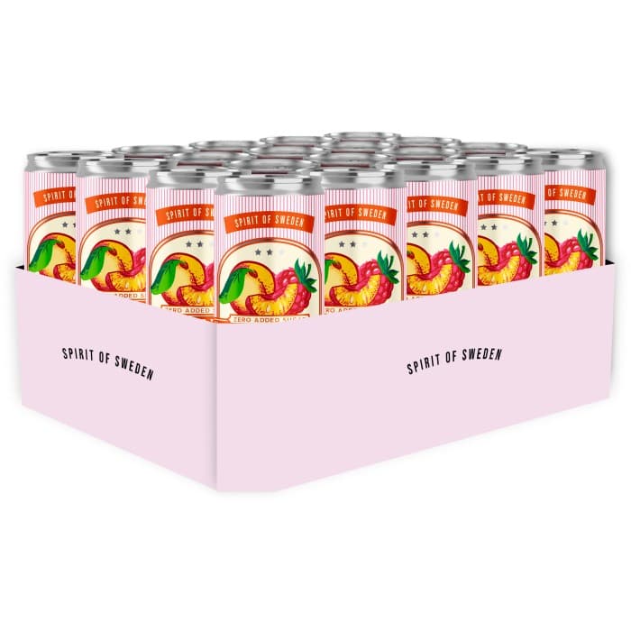 Spirit of Sweden Lemonade Raspberry & Peach Zero Burk 24x33cl – från Spirit of Sweden – 359 kr – hos Delitea