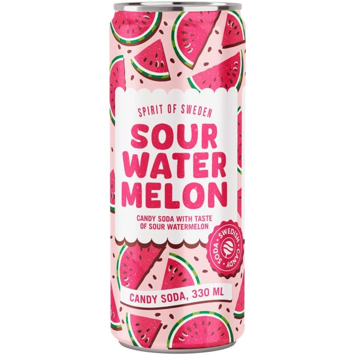Spirit of Sweden Sour Watermelon Läsk Burk 33cl – från Spirit of Sweden – 16 kr – hos Delitea