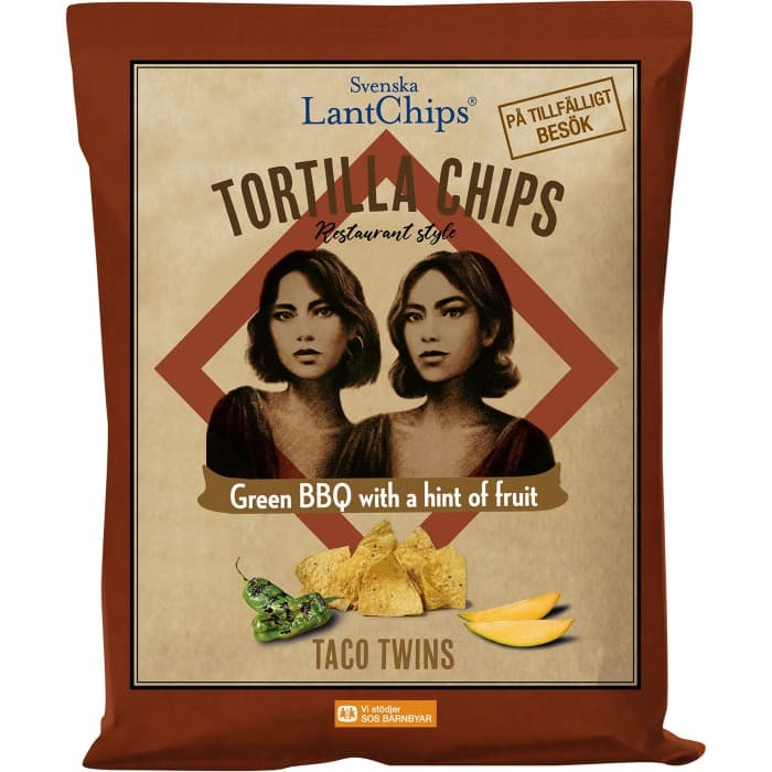 Svenska LantChips Tortilla Chips Grön BBQ & Frukt 120g – från Svenska LantChips – 26 kr – hos Delitea