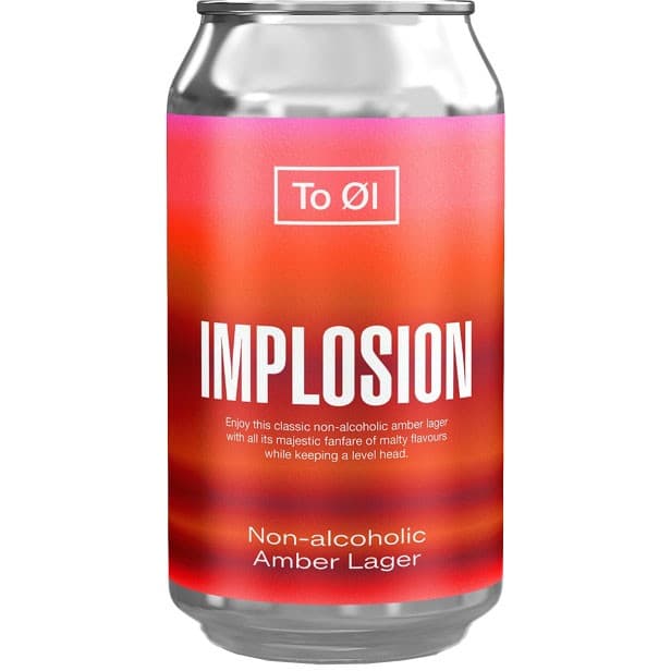 To Øl Implosion Amber Lager Öl 0,5% 33 cl – från To Øl – 30 kr – hos Delitea