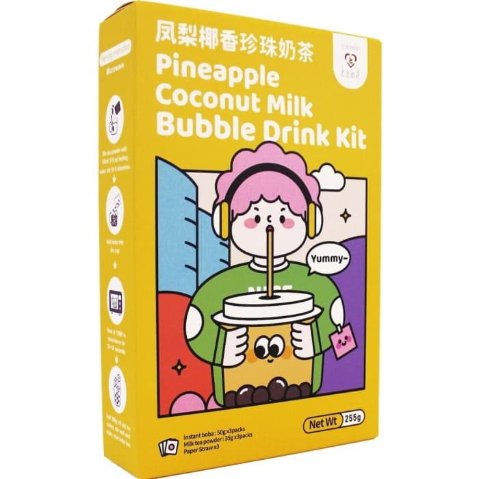 Tokimeki Bubble Tea Kit Ananas & Kokosmjölk 3-pack