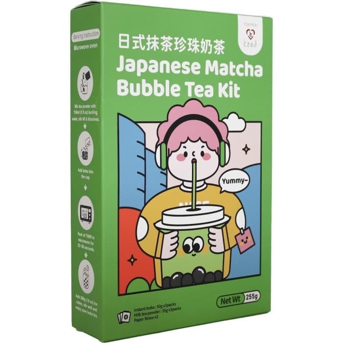 Tokimeki Bubble Tea Kit Japansk Matcha 3-pack