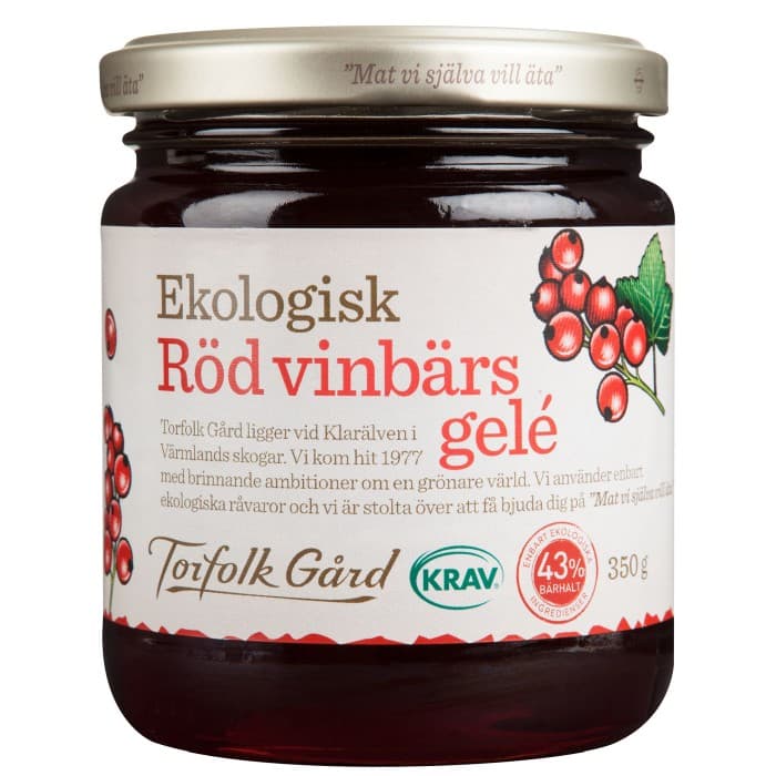 Torfolk Gård Röd Vinbärsgelé 350g – från Torfolk Gård – 39 kr – hos Delitea