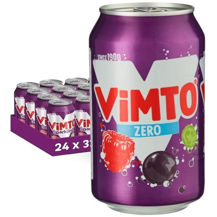 Vimto Fizzy Zero Läsk Burk 24x33cl – från Vimto – 264 kr – hos Delitea