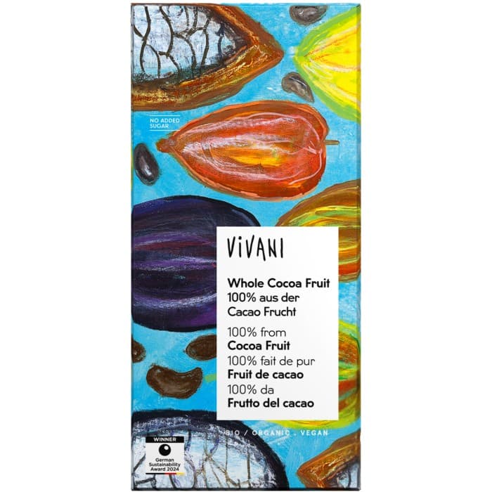 Vivani 100% Choklad Hel Kakaofrukt 80g från Vivani - köp hos Delitea