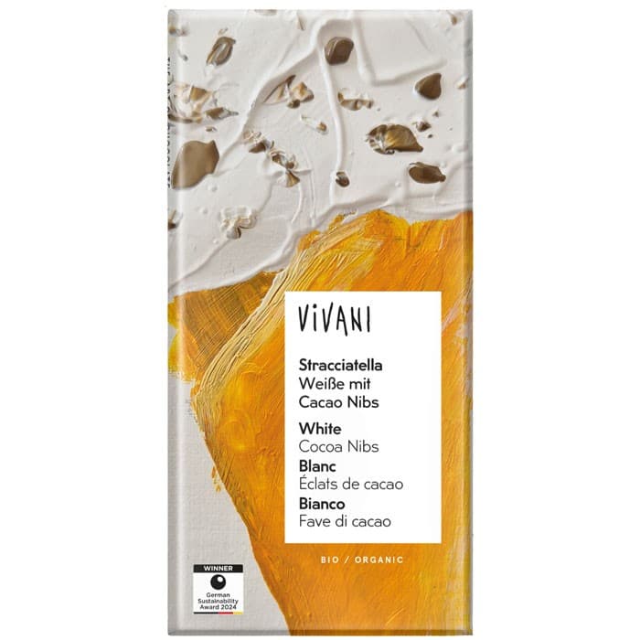 Vivani Straciatella Vit Kakaonibs EKO 80g – från Vivani – 65 kr – hos Delitea