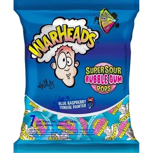 Warheads Bubble Gum Pops Mouthpainter Peg Bag 105g – från Warheads – 29 kr – hos Delitea