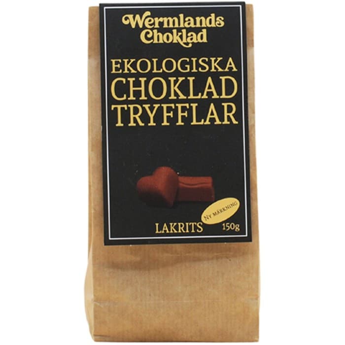 Wermlands Choklad Ekologisk Chokladtryffel med Lakrits 150g – från Wermlands Choklad – 99 kr – hos Delitea