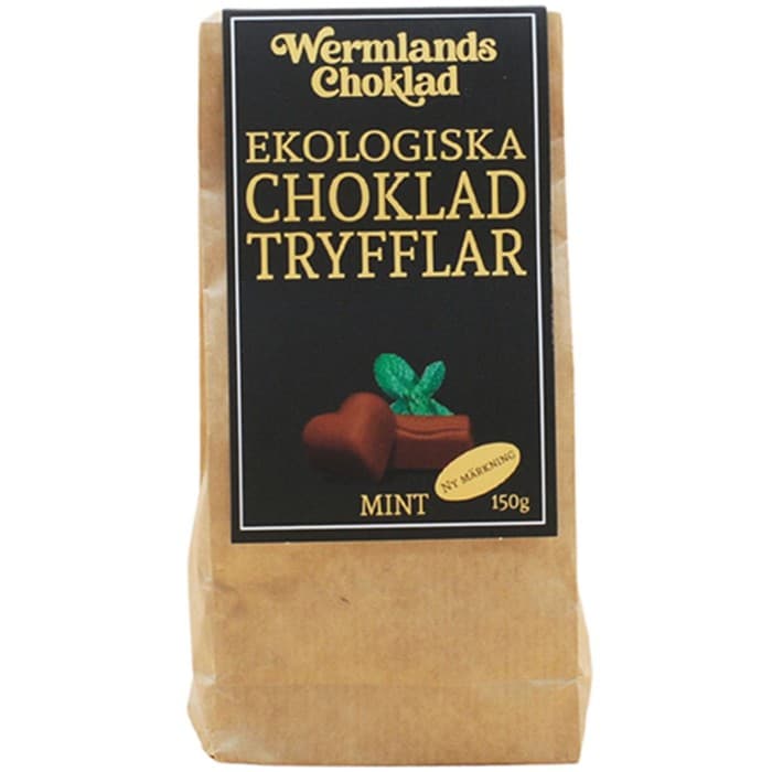 Wermlands Choklad Ekologisk Chokladtryffel med Mint 150g – från Wermlands Choklad – 99 kr – hos Delitea