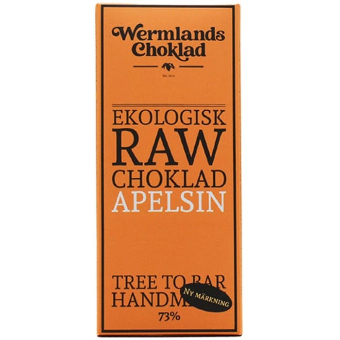 Wermlands Choklad Ekologisk RAWChoklad 73% Apelsin 50g – från Wermlands Choklad – 69 kr – hos Delitea