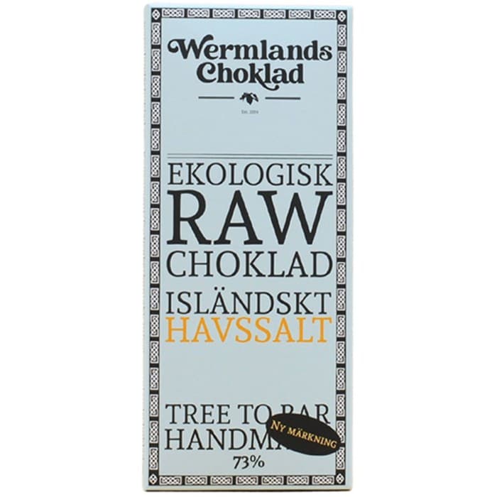Wermlands Choklad Ekologisk RAWChoklad 73% Isländskt Havssalt 50g – från Wermlands Choklad – 69 kr – hos Delitea