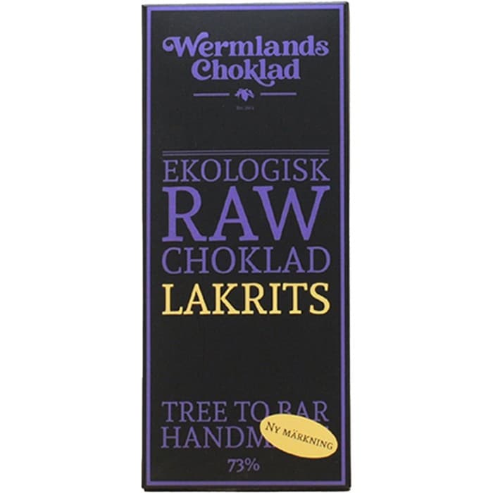 Wermlands Choklad Ekologisk RAWChoklad 73% Lakrits 50g – från Wermlands Choklad – 69 kr – hos Delitea