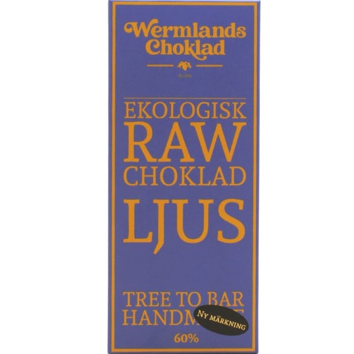 Wermlands Choklad RAW Ljus EKO 50g – från Wermlands Choklad – 49 kr – hos Delitea