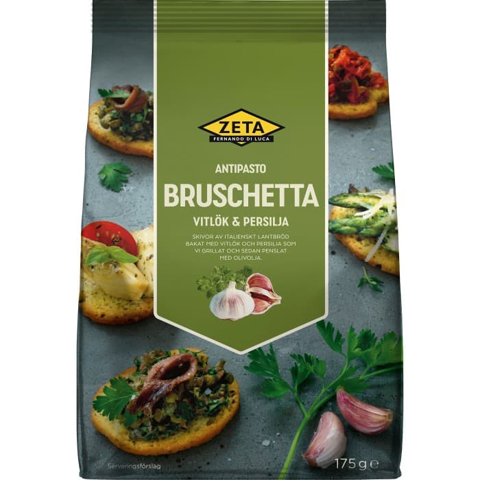 Zeta Bruschetta Vitlök & Persilja 175g