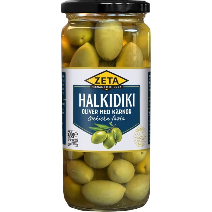 Zeta Halkidiki Oliver med Kärnor Grekiska Fasta 500g från Zeta – köp hos Delitea