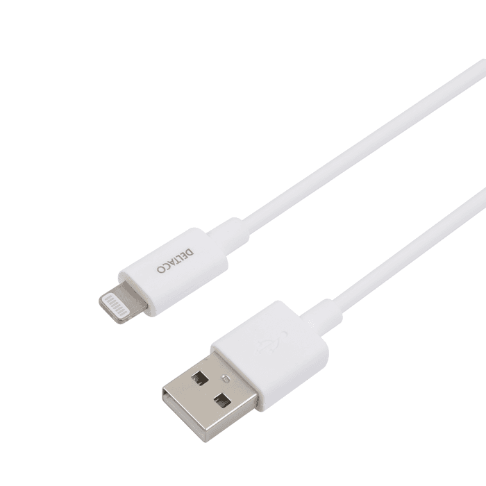 USB-A till Lightning-kabel 1 m Vit – från Deltaco – 229 kr – hos Bodystore