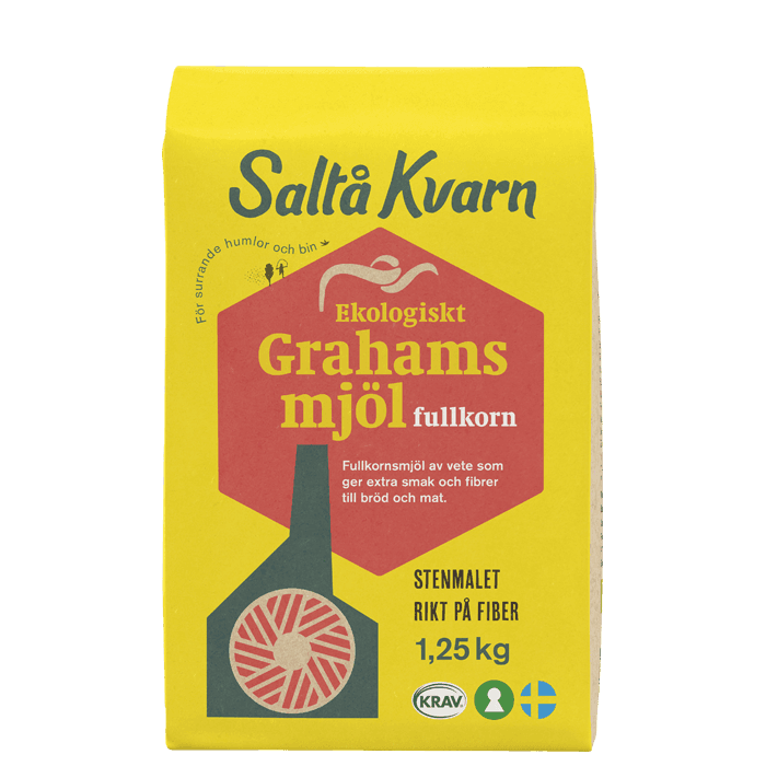 Grahamsmjöl 1,25 kg – från Saltå Kvarn – 43 kr – hos Bodystore