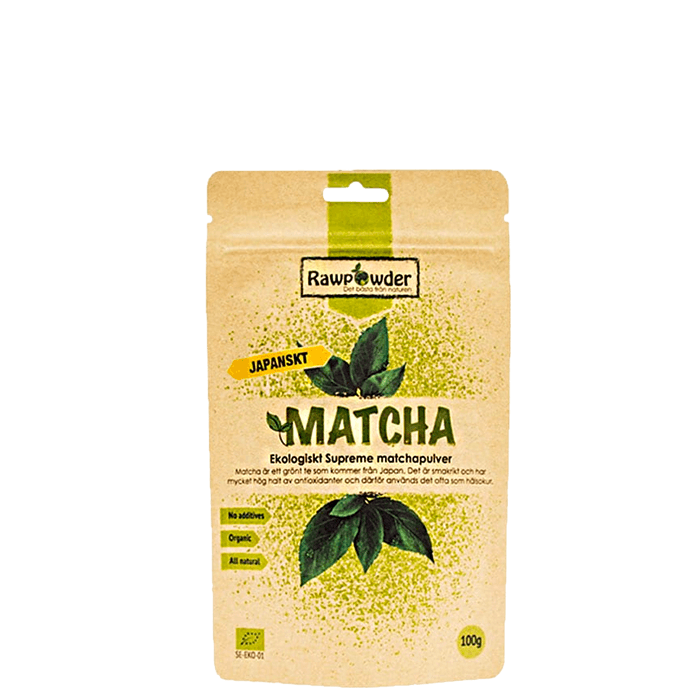 Ekologiskt Supreme Matchapulver 100 g – från Rawpowder – 140 kr – hos Bodystore
