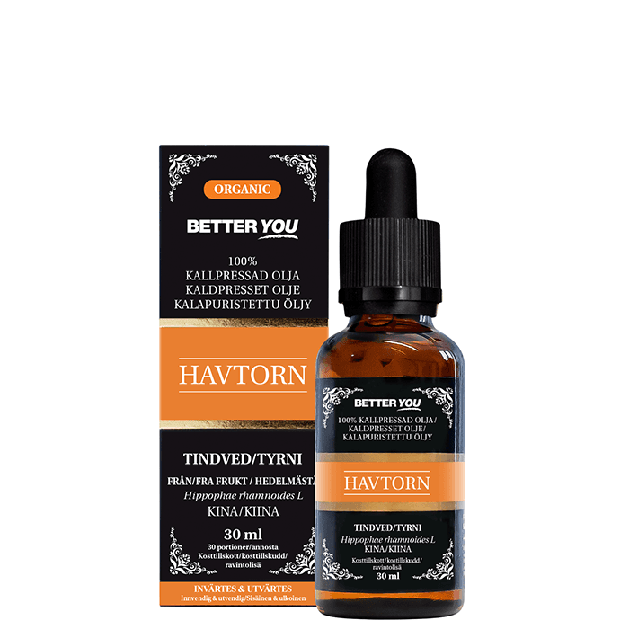 Kallpressad Havtornsfruktolja 30 ml – från Better You – 219 kr – hos Bodystore