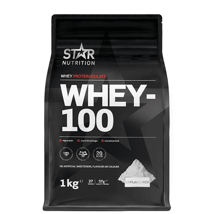 Whey-100 Vassleprotein 1 kg – från Star Nutrition – 499 kr – hos Bodystore