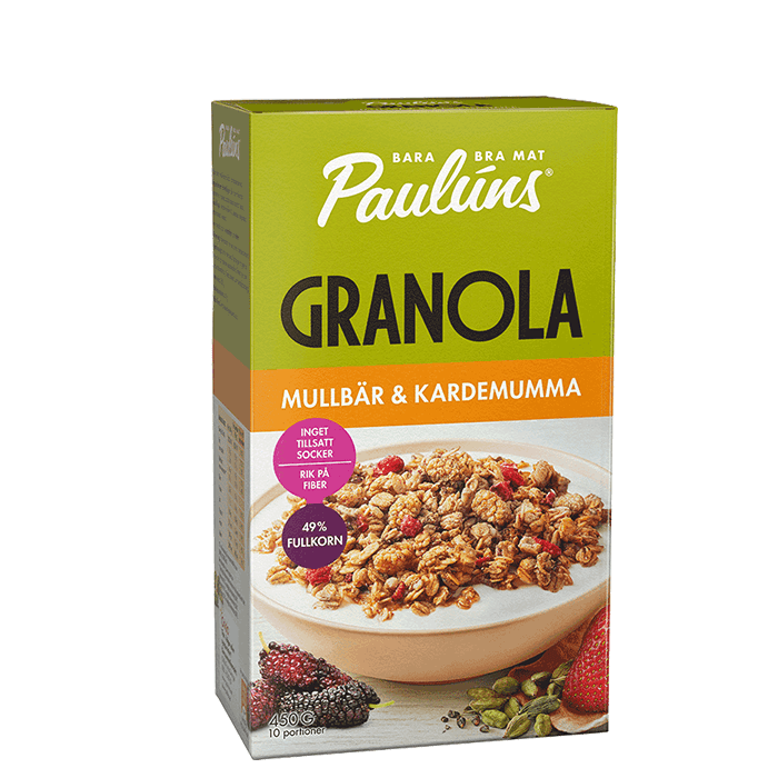 Granola Mullbär Kardemumma 450 g från Paulúns – köp hos Bodystore