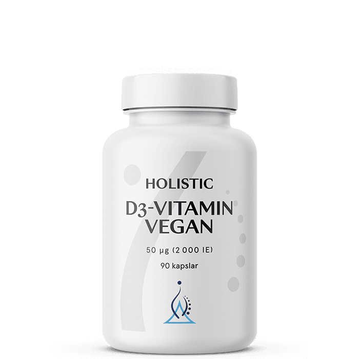 D3-vitamin vegan 2000IE (50 µg) 90 vegetabiliska kapslar – från Holistic – 137 kr – hos Bodystore